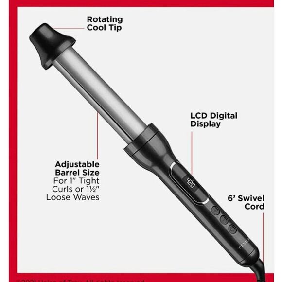 Revlon 2-in-1 Adjustable Mix Curling Wand 1” to 1 1/2 ” Curls Waves New - Picture 5 of 7